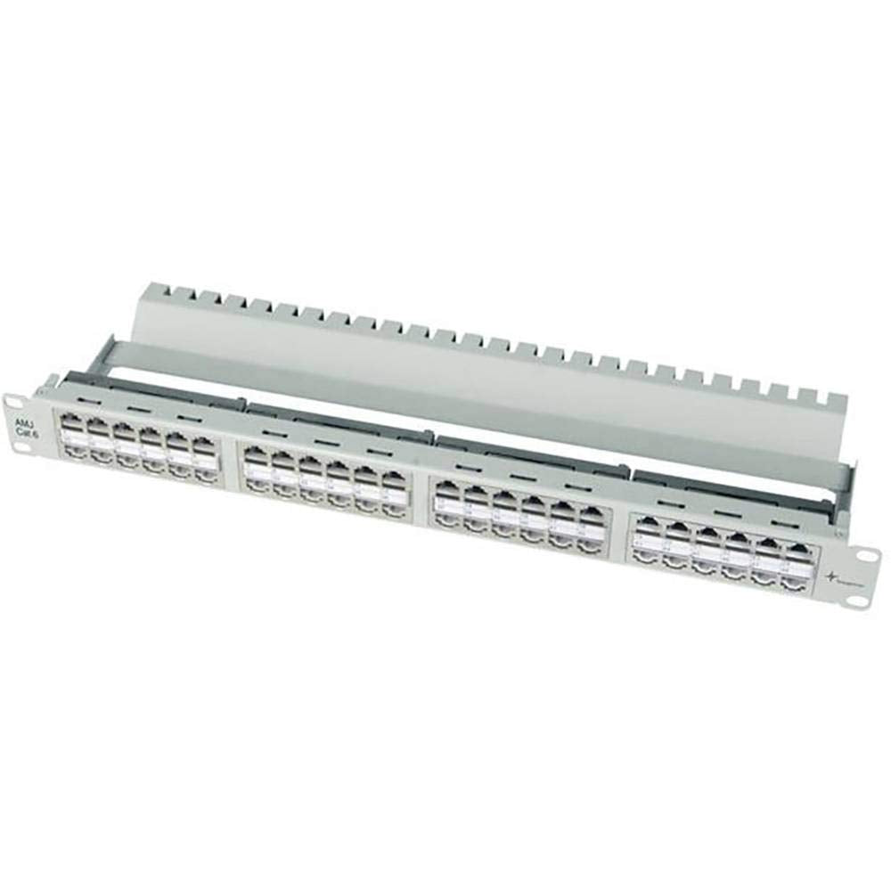 TELEGÄRTNER J02024A0007 Entrance Panel Cat 6+, 1U, 48 Ports, Light Grey