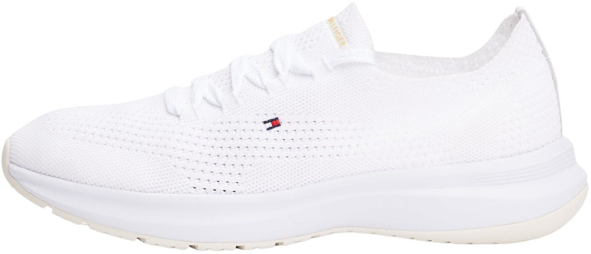 Tommy Hilfiger Runner Sneaker Mujer Knit Low Top, Blanco (White), 38