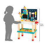 Janod - Mesa Grande Robot Brico'Kids - Juego de Bricolaje Infantil - 51 Accesorios + 3 Herramientas + 1 Robot - Juego de Imitación - Desarrolla la Motricidad Fina - A Partir de 36 Meses, J06457
