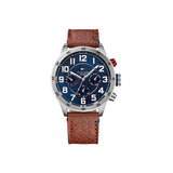 Tommy Hilfiger Reloj Analógico de Cuarzo multifunción para Hombre con Correa en Piel Marrón - 1791066