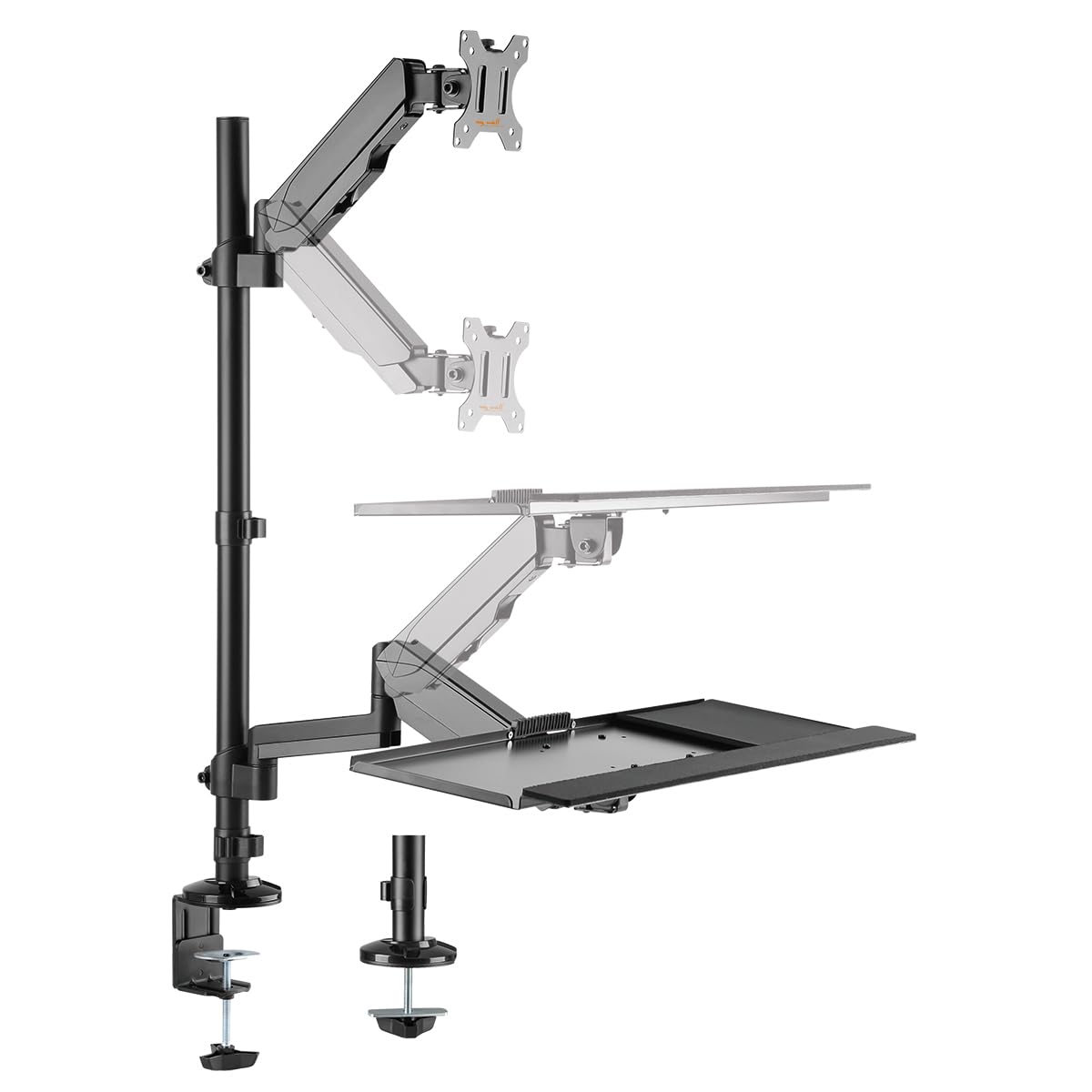 my wall Soporte para Teclado y Monitor – HL63L para reequipar el Escritorio con Altura Ajustable, Giro Lateral, inclinable, Vertical y Horizontal