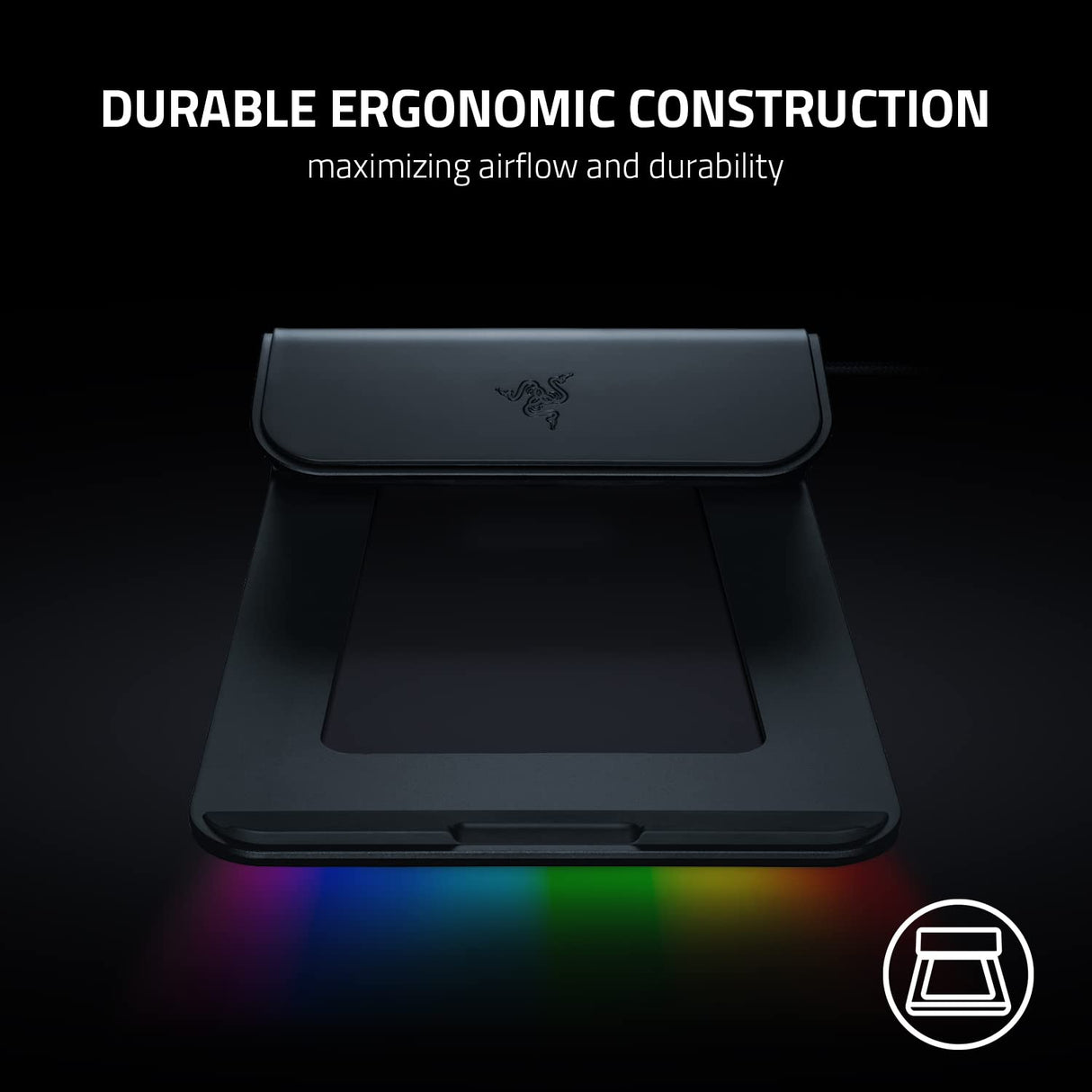 Razer Soporte para portátil Chroma V2: iluminación Chroma RGB Personalizable - Diseño ergonómico - Construcción de Aluminio anodizado - Hub USB-C de 4 Puertos - Negro Mate