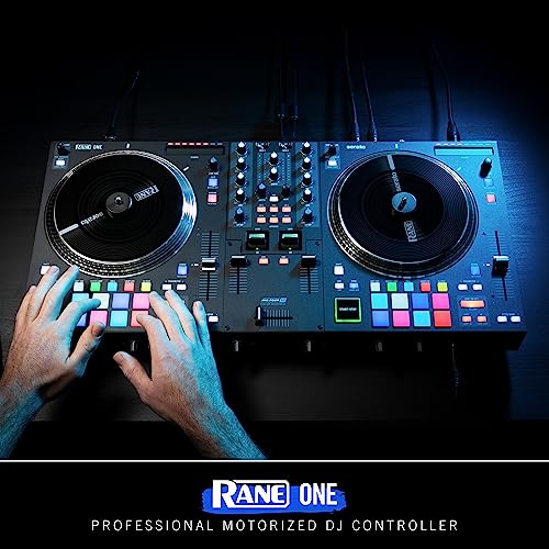 RANE ONE - Controlador DJ Profesional con Platos Motorizados de 7.2” para Serato, Mesa de Mezclas con Serato DJ Pro incluido, Efectos y 8 Pads