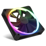 NZXT Ventiladores RGB F120 - RF-R12TF-B1 - Personalización avanzada de iluminación RGB - Refrigeración silenciosa - Triple (ventilador RGB y controlador incluidos) - Ventilador de 120 mm - Negro