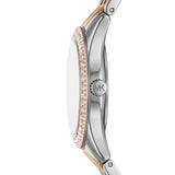 Michael Kors Reloj Harlowe para Mujer, Movimiento de Cuarzo a Tres Agujas con Correa de Acero Inoxidable o Piel, 33 mm, Tono Dorado y Tono Plateado