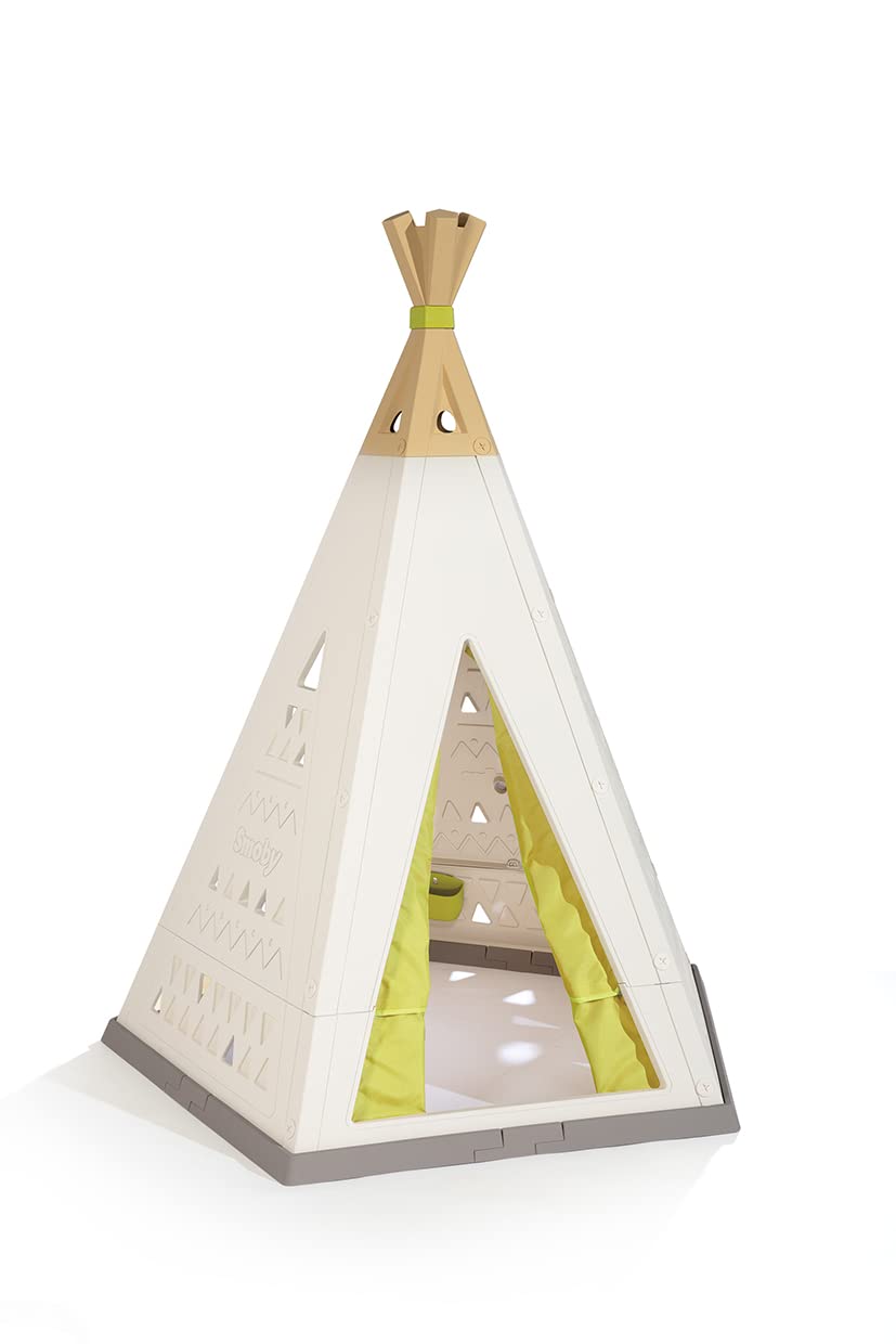 Smoby 7600811000 Casita Tipi de Plástico de Calidad para Interior o Exterior, Evolutiva y Ajustable a 2 Tamaños, Anti-UV, para Niños a Partir de 2 Años, Tamaño 127 x 121 cm/147 x 140 cm
