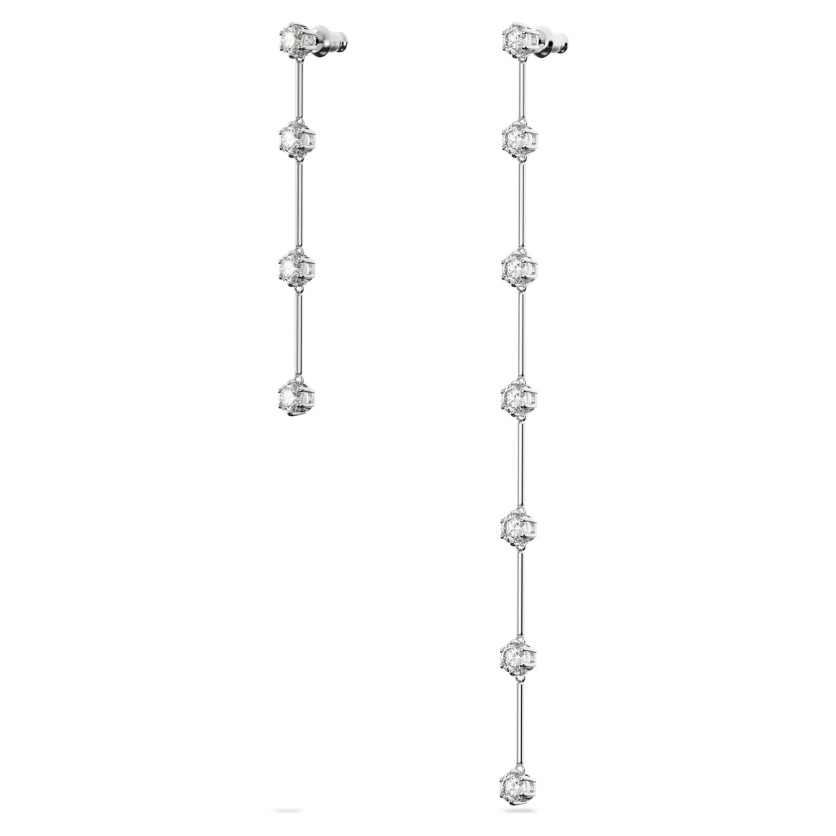 Swarovski Pendientes Constella, Diseño asimétrico, Blancos, Baño de rodio