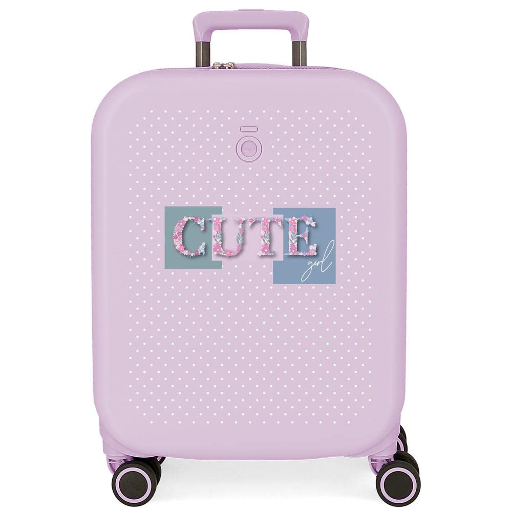 Enso Cute girl Maleta de cabina Morado 40x55x20 cms Rígida ABS Cierre TSA integrado 37L 3,22 kgs 4 Ruedas dobles Equipaje de Mano