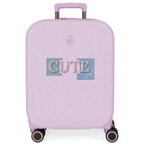 Enso Cute girl Maleta de cabina Morado 40x55x20 cms Rígida ABS Cierre TSA integrado 37L 3,22 kgs 4 Ruedas dobles Equipaje de Mano