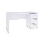 duehome | Mesa de Despacho 3 Cajones, Escritorio, Modelo Sasha, Acabado en Color Blanco Artik, Medidas: 138 (Ancho) x 60 cm (Fondo) x 74 (Alto)