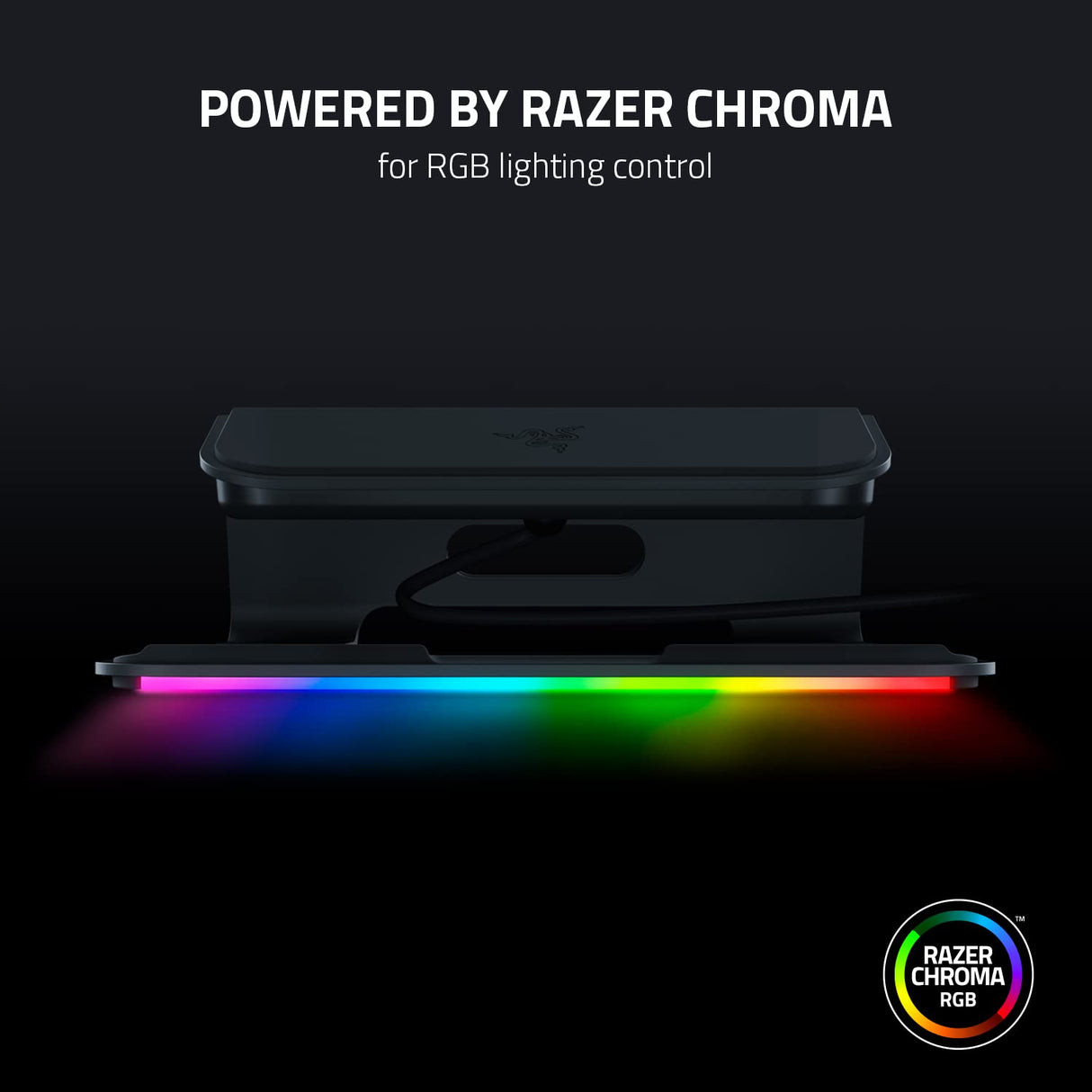 Razer Soporte para portátil Chroma V2: iluminación Chroma RGB Personalizable - Diseño ergonómico - Construcción de Aluminio anodizado - Hub USB-C de 4 Puertos - Negro Mate