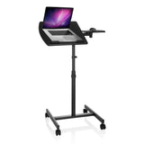 hjh OFFICE 802110 Mobile Laptop Escritorio para computadora VM-SL Negro, Portátil de la Mesa de Altura Regulable con Ruedas, con Soporte para ratón