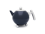 Bredemeijer Tetera de doble pared azul abombada de acero inoxidable de 1,2 litros – tetera aislante para té – disfrute más caliente durante más tiempo