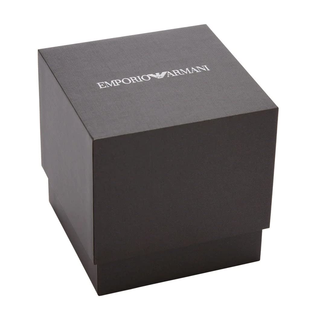 Emporio Armani Reloj de mujer, Movimiento de dos manecillas, caja de acero inoxidable dorado de 32 mm con correa de piel, AR1910, Negro y tono dorado