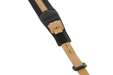 GEWA Correa para guitarra serie Prestige, cuero auténtico, ancho 65 mm, largo 103-139 cm, Cierres de seguridad: cromados, negro perforado/marrón, negro punteado/marrón claro, hechos a mano en Europa