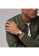 Fossil Reloj Carraway para Hombre, Movimiento de Cuarzo de Tres manecillas con Correa de Piel o Acero Inoxidable, Marrón Oscuro