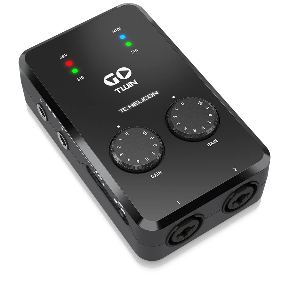 TC Helicon GO TWIN Interfaz de audio/MIDI de 2 canales de alta definición para dispositivos móviles