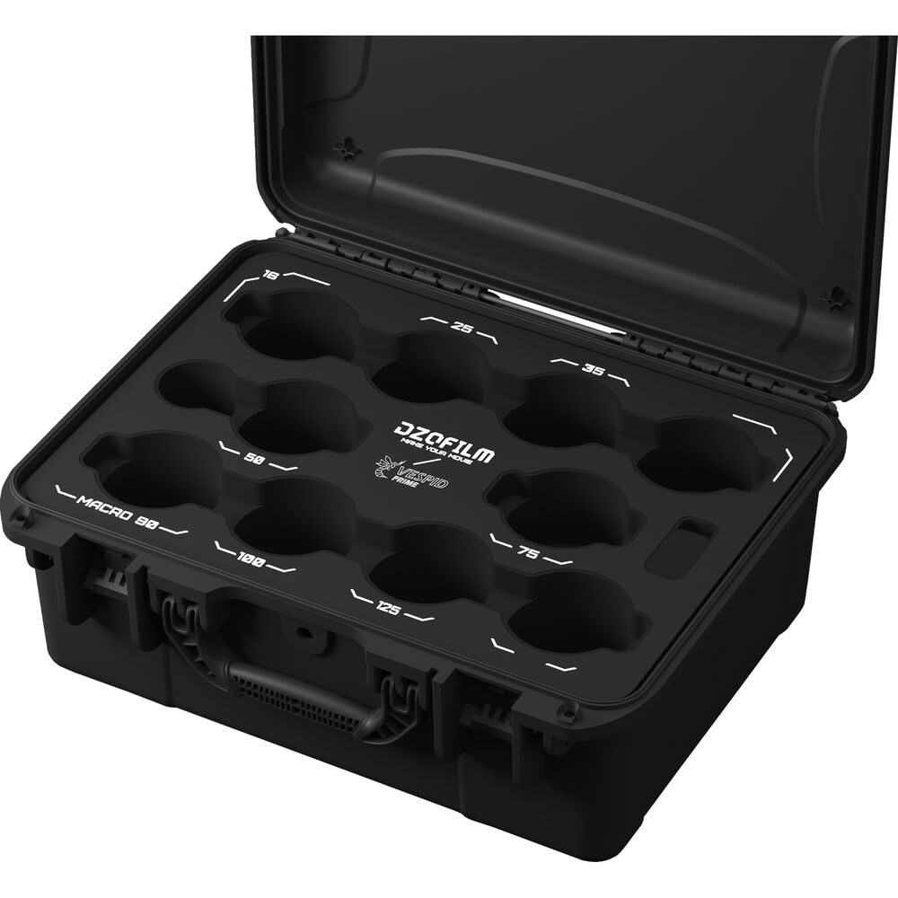 DZOFILM Estuche Duro para Vespid Prime 10 Lens Kit (16/21/25/35/40/50/75/100/125/Macro 90)