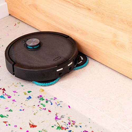 Cecotec Robot Aspirador y Friegasuelos Conga 15090 SpinArm Home&Wash. 8000Pa, App, Navegación Láser, Base Autovaciado con Tanques de Polvo y Agua, Limpieza-Secado de Mopas, Cepillo Silicona y Mopas