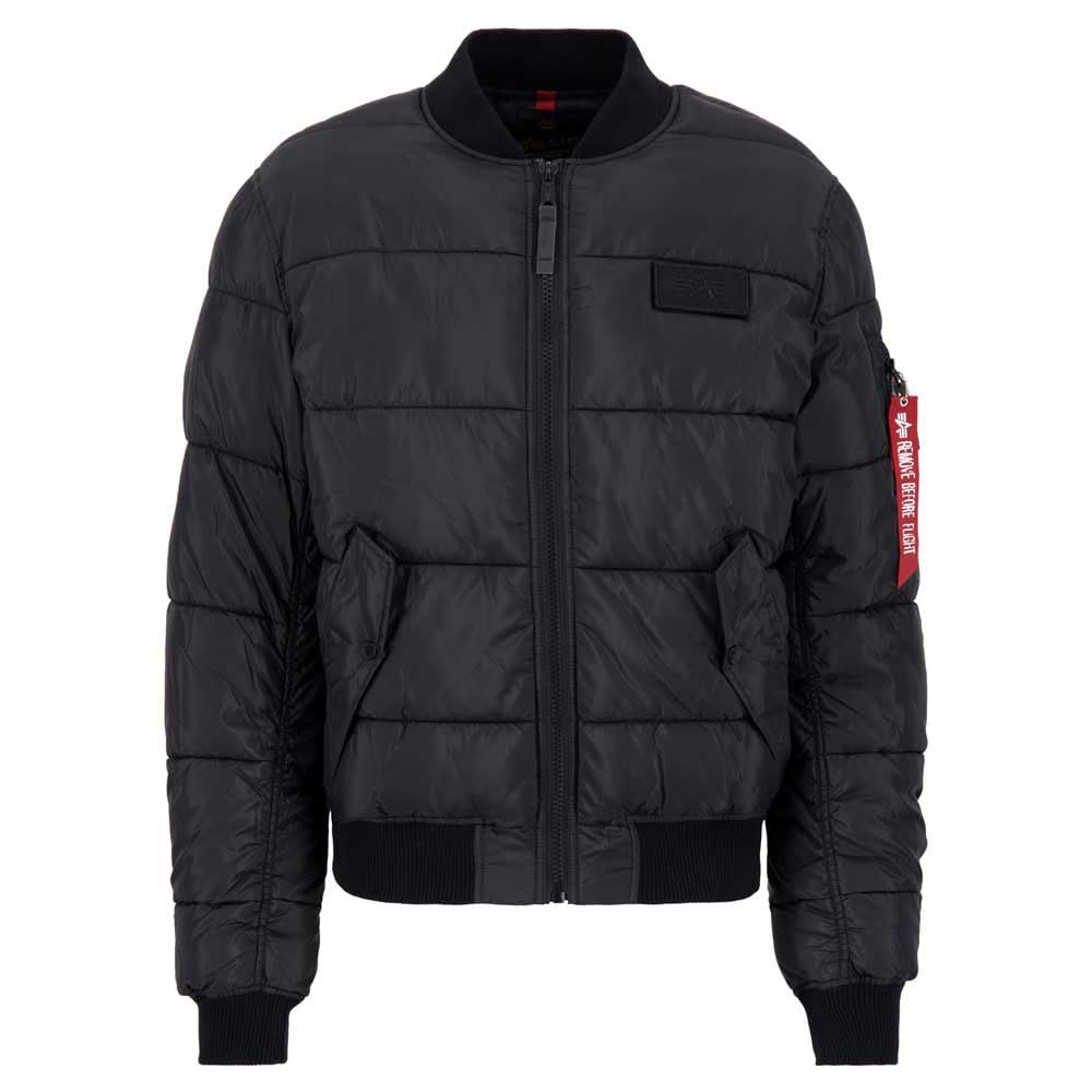 Alpha Industries Chaqueta Bomber MA-1 Puffer para Hombre Bombardero y Vuelo, Black, XL