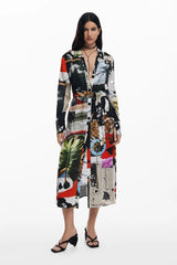 Desigual Vest_Collage_LACROI Casual Dress, Material de Acabados, L Women's