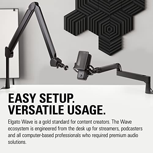 Elgato Wave:3 - Micrófono condensador USB profesional prémium para streaming, podcasts, juegos, oficina en casa, software mezclador gratis, plugins de efectos, antidistorsión, plug n play, Mac, PC