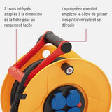 Brennenstuhl - Carrete de cable estándar Pro/Enrollador eléctrico con 4 tomas de corriente (válvulas, manija cablepilot, indicador de presencia de tensión, exterior, 33 m de cable) fabricado en