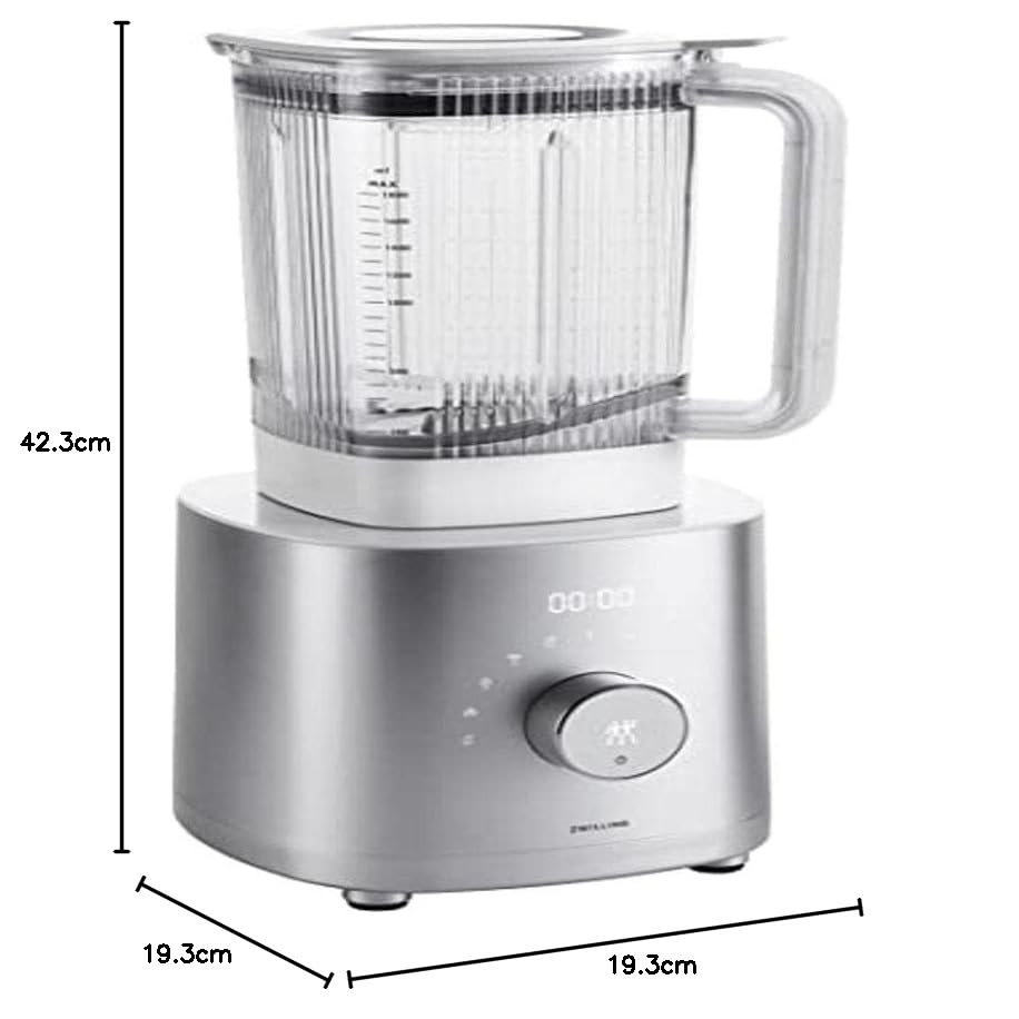ZWILLING ENFINIGY Batidora de alto rendimiento 1600 W, Preparadora de batidos con cuchilla tipo Winglet de acero inoxidable, 1,8 l, Plata