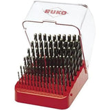 RUKO 214223 - Juego de 91 brocas HSS rectificadas en estuche plástico