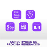 NZXT Placa Base para Juegos N9 X870E - AMD X870E AM5 ATX para Ryzen 9000/8000/7000-20+2+1, DDR5, 4X M.2, PCIe 5.0, 5GbE – Cubierta de Metal Completo, Pestillos de liberación rápida M.2 – Negro