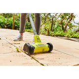RYOBI - Limpiador de Juntas Sin Cable 18V ONE+ - Limpieza de Terrazas, Calzadas, Bordes de Piscinas - Mango Ergonómico, Tubo Telescópico - Buena Autonomía - Batería 2Ah, Cargador 1,5A, Cepillo Alambre