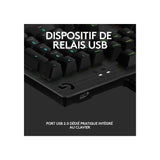 Logitech G 513 Teclado mecánico para Juegos, GX-Brown, interruptores táctiles, iluminación RGB, Bucle USB, reposamuñecas con Espuma de Memoria, Carcasa de Aluminio, diseño francés AZERTY, Color Negro