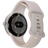 Google Pixel Watch, Reloj con rastreador de Actividad, Reloj Inteligente con rastreador de frecuencia cardíaca, Carcasa de Acero Inoxidable Plateado Pulido con Correa Deportiva LTE con Tiza