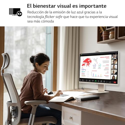 LG 32SR85U-W - MyView Smart Monitor, 32 Pulgadas, 3840 x 2160 (Ultra HD 4K), Panel IPS, webOS 23, ThinQ App, Web CAM, Blanco