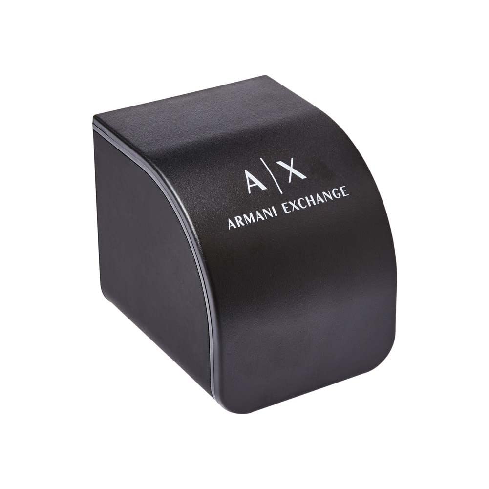 Armani Exchange Reloj hombre, movimiento cuarzo cronógrafo y caja 44mm con correa silicona