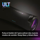 Sony ULT FIELD 7 Altavoz inalámbrico bluetooth portátil con ULT POWER SOUND y Deep Bass, altavoz X-Balanced, 30H de batería, IP67, resistente al agua, iluminación LED, micrófono, entrada para guitarra