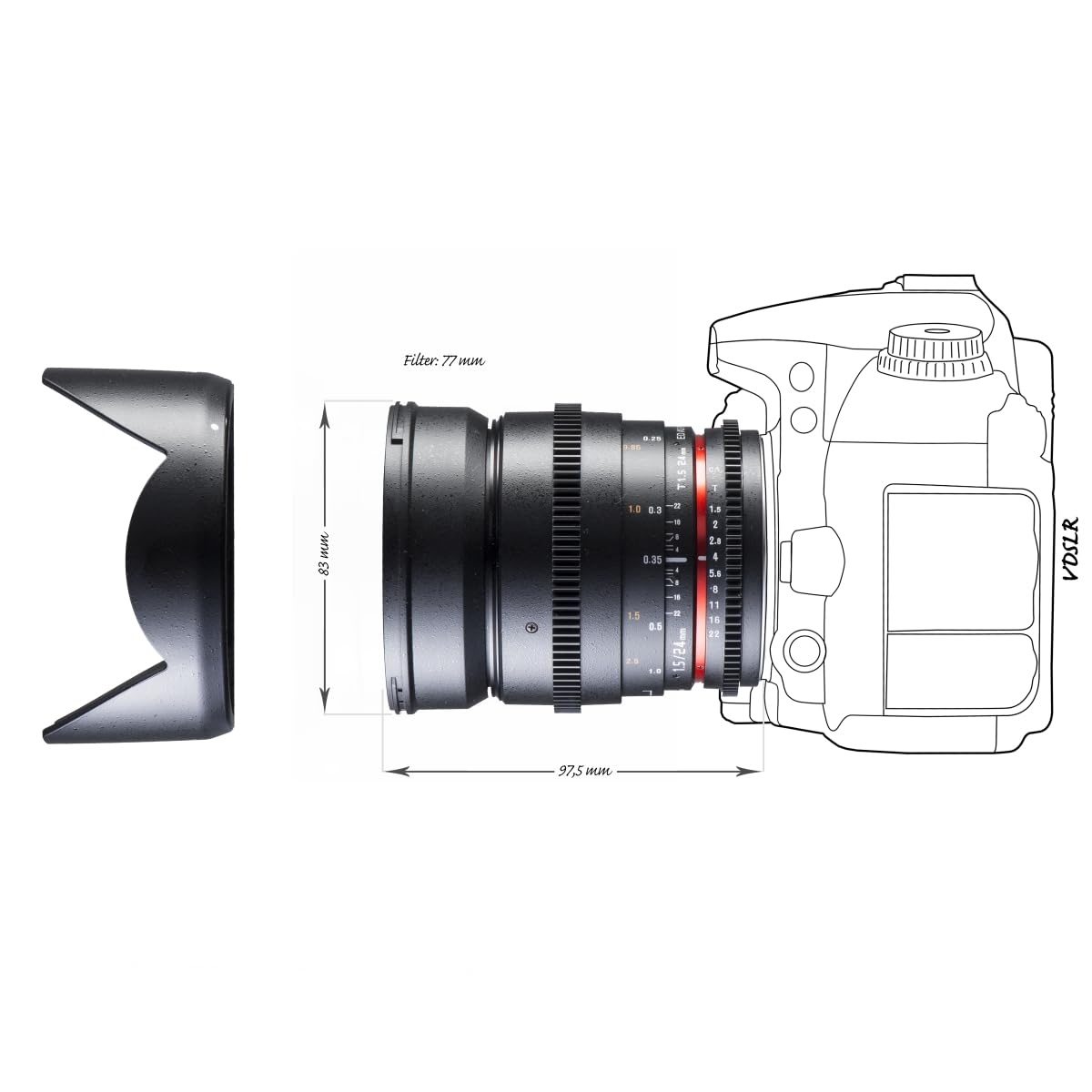 Walimex Pro 8 mm f/3.8 - Objetivo para Nikon (Distancia Focal Fija 8mm, Apertura f/3.8-22) Negro
