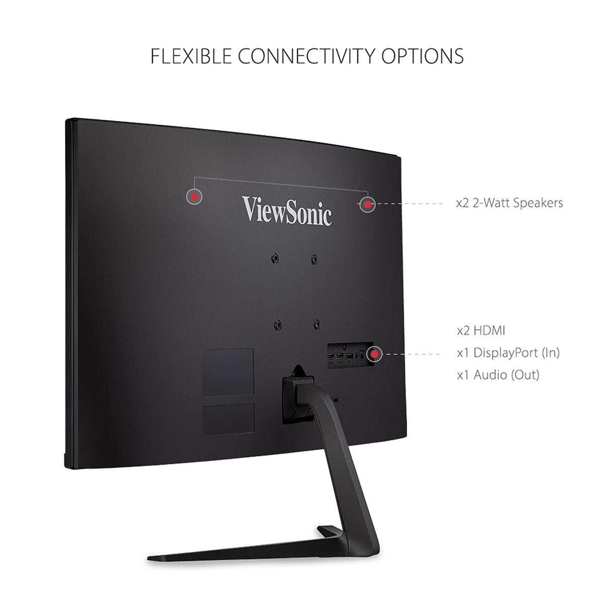 ViewSonic Monitor curvo VX2718-2KPC-MHD de 27», 2K, panel VA, 165 Hz, MPRT de 1 ms, sincronización adaptativa, 2 HDMI, DisplayPort, altavoces