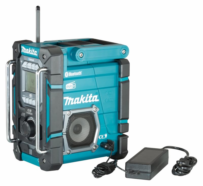 Makita DMR112 Battery Operated Construction Site Radio 7.2 V - 18 V with Dab+ and Bluetooth (Without Battery, Without Charger), Turquoise
