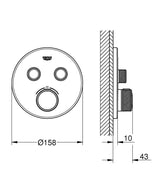 Grohe Grohtherm Smartcontrol - Termostato para Ducha con 2 Chorros Regulables, Cromo, Redondo (Ref.29119000)