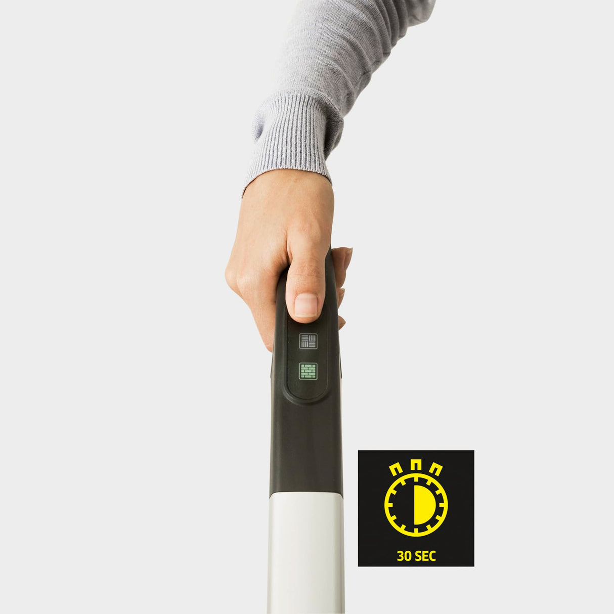 Kärcher Limpiadora de vapor SC 2 Upright, calentamiento: 30s, rendimiento: aprox. 50m², depósito: 0,4l, potencia: 1600W, con boquilla EasyFix, paño microfibra y cartucho descalcificador