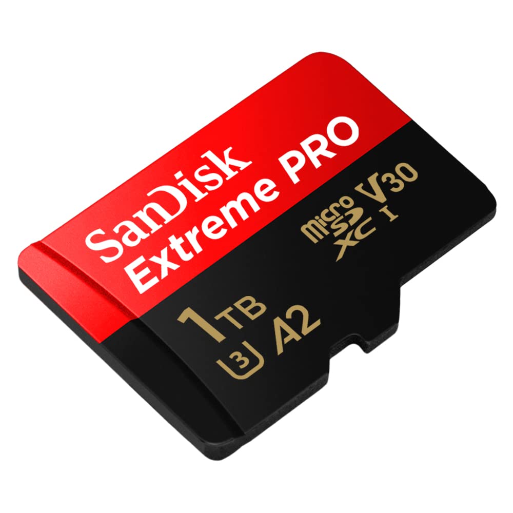 SanDisk Extreme PRO 1TB tarjeta microSDXC + adaptador SD + RescuePro Deluxe, hasta 200 MB/s, con Clase A2 de rendimiento de las aplicaciones UHS-I Class 10 U3 V30