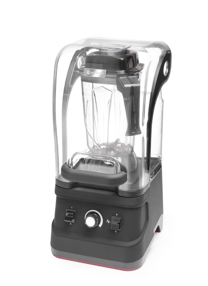 HENDI Batidora profesional con cubierta insonorizada, control manual, jarra de policarbonato resistente al calor y frío, velocidad variable, 230V, 1680W, 250x300x(H)540mm, ABS, acero inoxidable