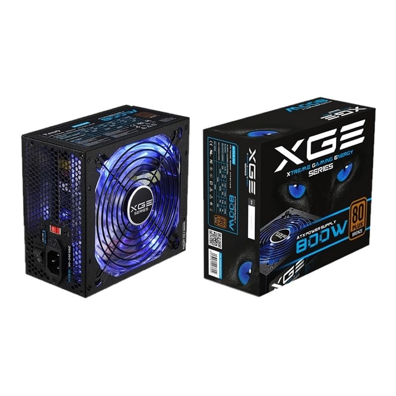 Fuente de Alimentación 80+ 800W, eficiencia energética, Voltaje Estable, Ideal para ensamblaje de PCs y Mejora del Rendimiento del Sistema.