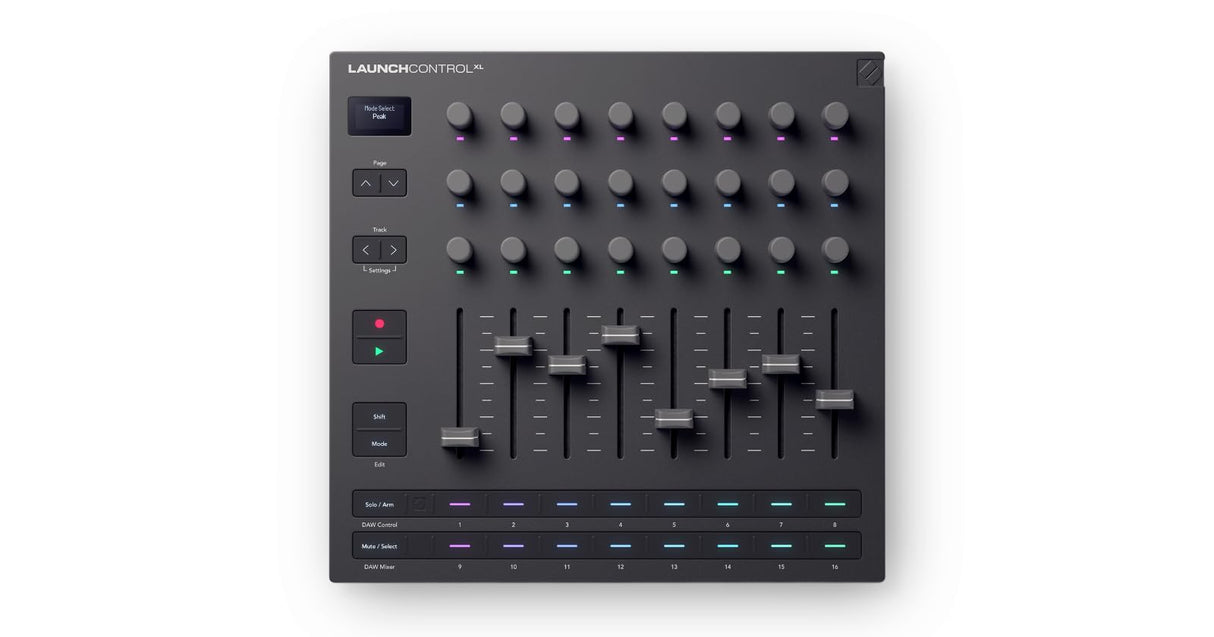 Novation Launch Control XL 3: alimentación USB, superficie MIDI y Mixer para DAW e integración de hardware con 8 faders, 24 codificadores continuos, E/S MIDI 5 pines y paquete de software musical