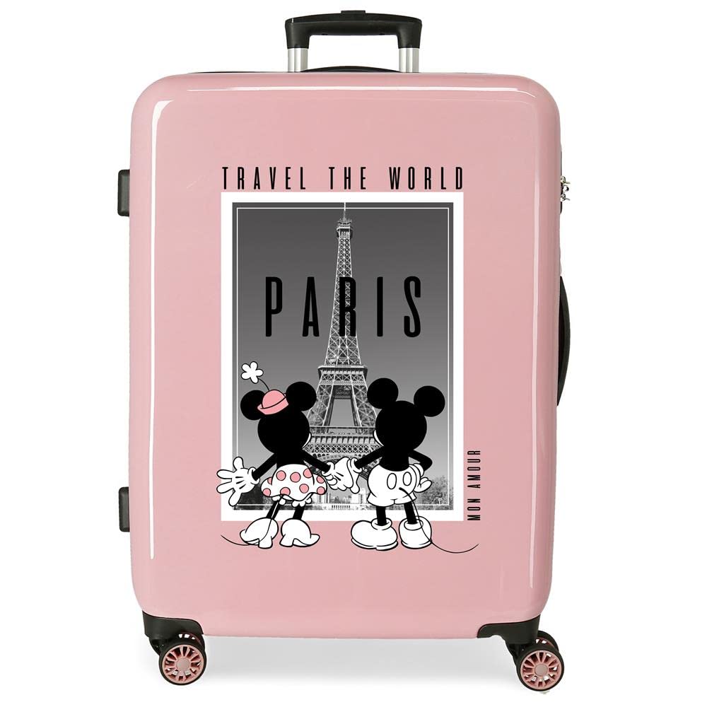 Disney Mickey y Minnie Travel the World Paris Maleta mediana Nude 48x68x26 cms Rígida ABS Cierre de combinación lateral 70L 3 kgs 4 Ruedas dobles