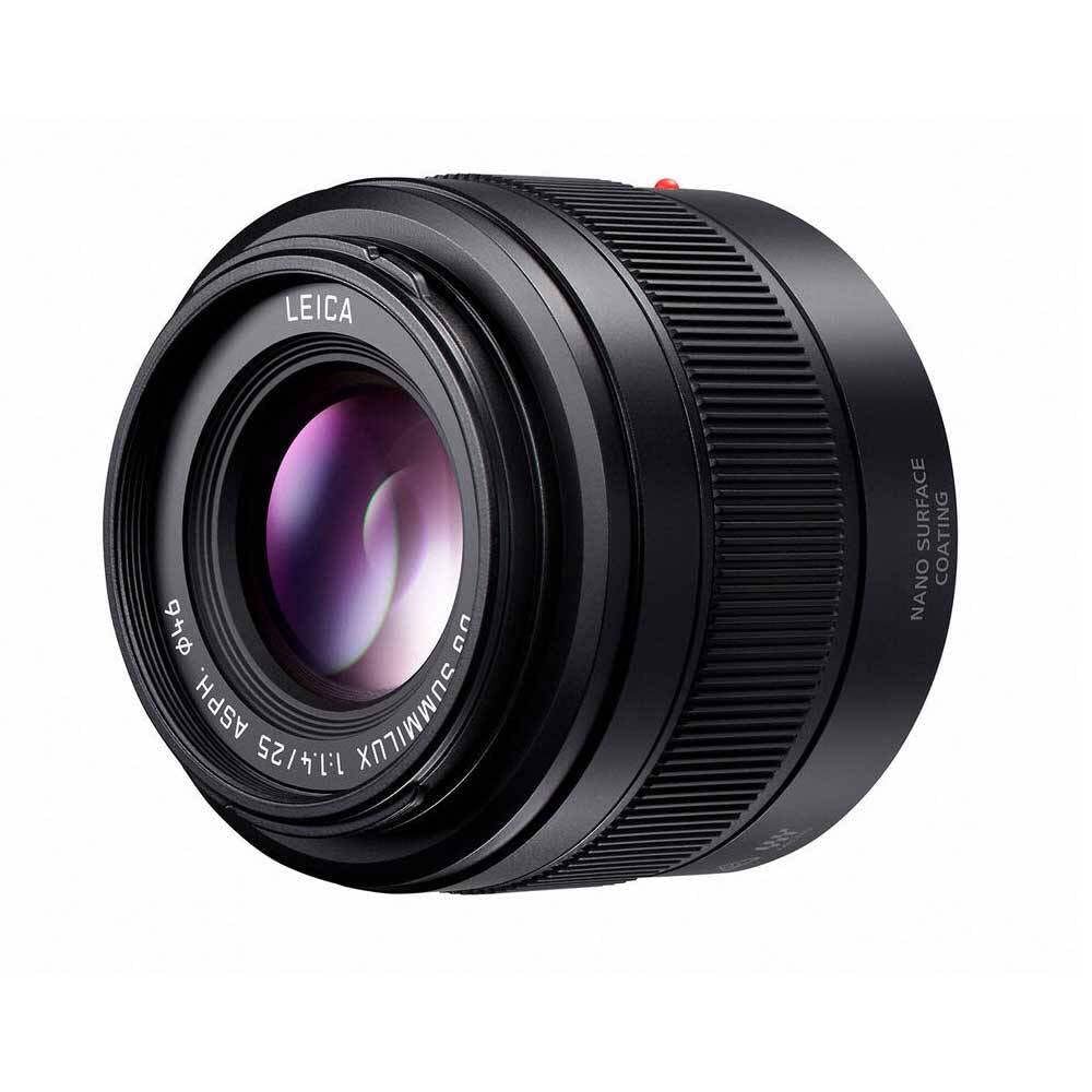 Panasonic LUMIX G H-XA025E - Objetivo LEICA DG SUMMILUX (25 mm, F1.4 ASPH, objetivo único, distancia focal 25mm, Micro Cuatro Tercios, 50 mm equivalente 35mm, apertura máxima F1.4, filtro 46mm) negro