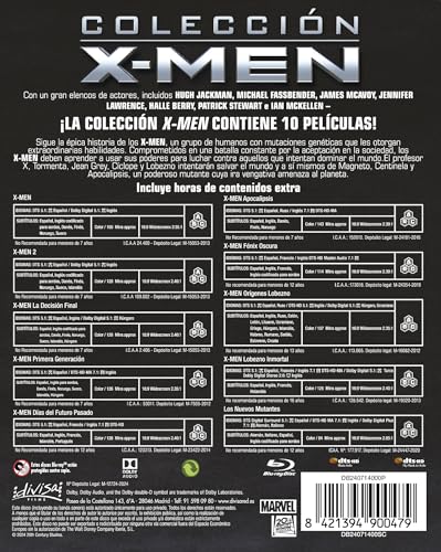 X-MEN Coleccion - Pack 10 (Blu-ray): X-Men/ X-Men 2/ La Decision Final/ Primera Generacion/ Dias del Futuro Pasado/ Apocalipsis/ Fenix Oscura/ Origenes Lobezno/ Lobezno Inmortal/ Los Nuevos Mutantes