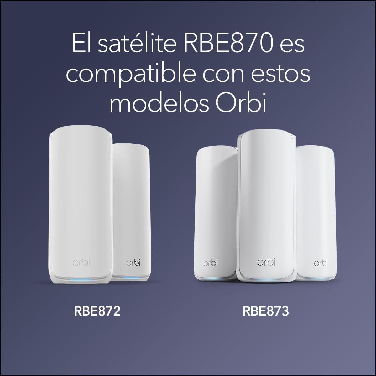NETGEAR Orbi 870 | Sistema Mesh WiFi 7 | Funciona con Orbi RBE872 y RBE873 | hasta 21 Gbits/s | Amplía la Cobertura hasta 200 m² | y 150 Dispositivos | Cuadribanda BE21000 | RBE870 | Blanco