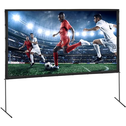 VEVOR Pantalla de Proyector de Pie 120" 16:9 HD Pantalla de Proyección Portátil de Doble Cara Antiarrugas Amplio Ángulo de Visión con Bolsa de Almacenamiento para Proyector de Vídeo de Cine en Casa